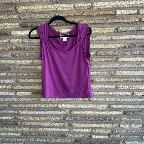 Doncaster Fuchsia Stretch Silk Sleeveless Tank Size Medium - Picture 6 of 6